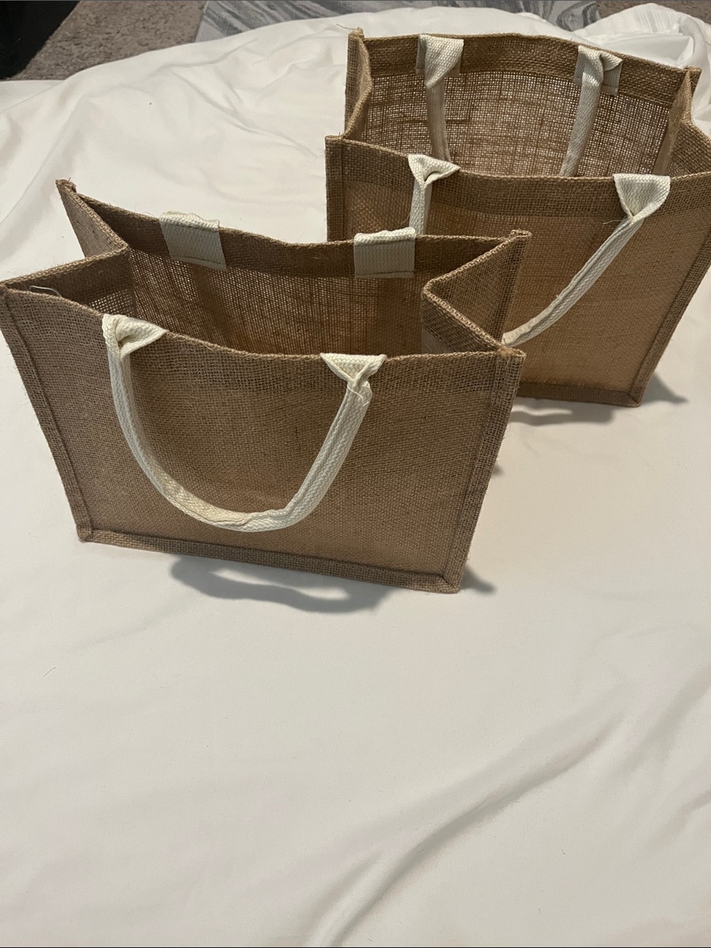 Natural Jute Tote Bag with Cream Handles - Eco-Friendly Women’s Bag